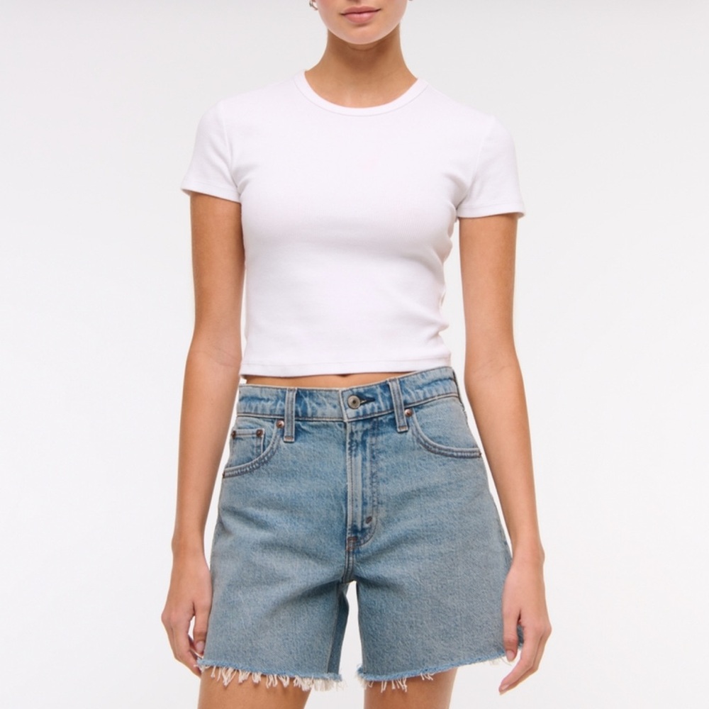 Abercrombie & Fitch Dad Short High Rise Cut off Shorts Curve Love Size 28